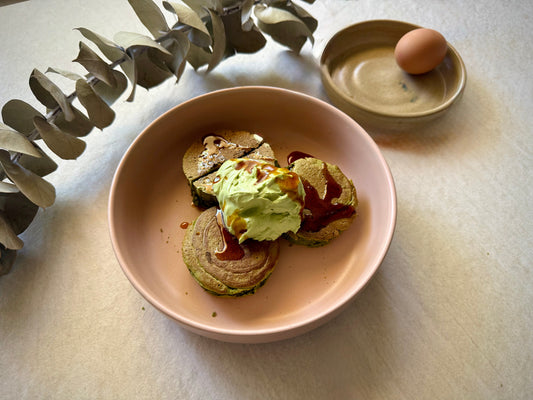 Fluffy Matcha Soufflé Pancakes