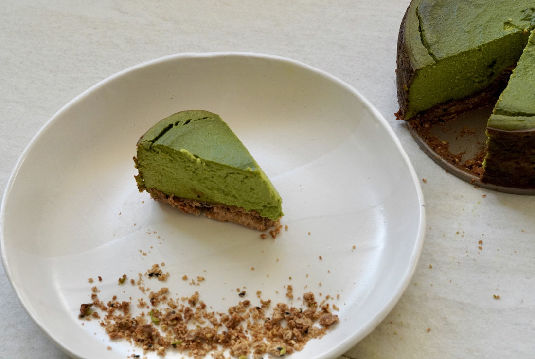 vegan gluten free matcha cheesecake