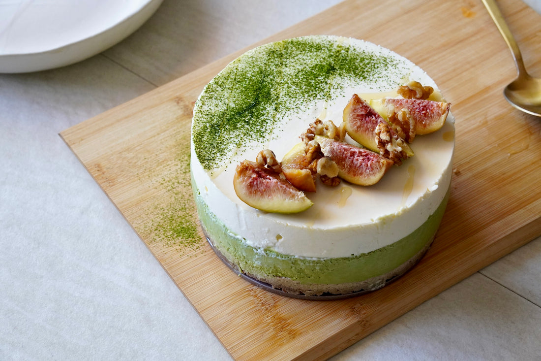 No bake Matcha Mousse Yogurt Cake