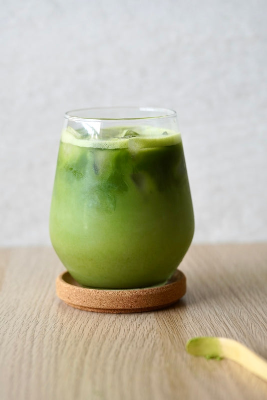 Iced Matcha Green Tea Latte Rice Oat Milk