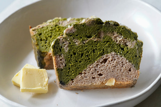 healthy gluten free banana bread matcha swirl